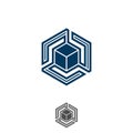 Hexagon tech symbol design vector stock Royalty Free Stock Photo
