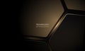 Hexagon technology black and gold colored honeycomb abstract background.