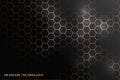 Hexagon technology black and gold luxury honeycomb abstract background Royalty Free Stock Photo