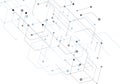 Hexagon technology connect in modern style on white background. Internet connection network high digital technology Royalty Free Stock Photo