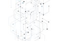 Hexagon technology connect in modern style on white background. Internet connection network high digital technology Royalty Free Stock Photo