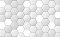 Hexagon texture. Grey honeycomb mosaic. Realistic mesh cells. Abstract geometric grid. Futuristic hexagonal wallpaper