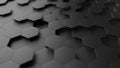 Hexagon tiles. Cold dark gray color. Abstract hexagon background. Honeycomb. Shallow depth of field. Royalty Free Stock Photo