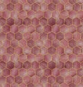 Hexagon tracery seamless texture. Mosaic, inlay. Stained glass style. Art Deco style. Seamless chaotic hexagon pattern. For