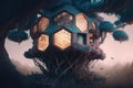 Hexagon tree house fantasy world