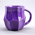 Hexagon Violet Coffee Mug - 3d Printed Faceted Form Design