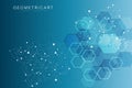 Hexagonal abstract background. Big Data Visualization. Global network connection. Medical, technology, science Royalty Free Stock Photo