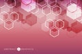 Hexagonal abstract background. Big Data Visualization. Global network connection. Medical, technology, science Royalty Free Stock Photo