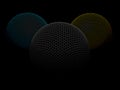 Hexagonal abstract background 3d Illustration spheres. Nano structure