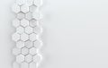 Hexagonal abstract background. Modern cellular honeycomb 3d panel with hexagons. Ceramic tile. 3d wall texture. Geometric