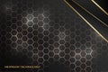 Hexagon technology black and gold luxury honeycomb Royalty Free Stock Photo