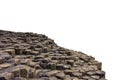 Basalt columns at Giant\'s Causeway (North Ireland, UK) isolated on white background Royalty Free Stock Photo