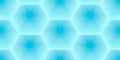 Hexagonal bee honeycomb of blue color, vector seamless pattern.