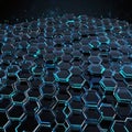 Abstract hexagonal blockchain network background