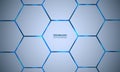 Hexagonal blue vector abstract background.