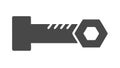 Hexagonal bolt head or nut icon, industrial fastener or hardware component part. vector design Generative AI Royalty Free Stock Photo