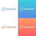 Hexagon chat vector logo template Royalty Free Stock Photo