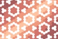 Hexagonal circle pattern in soft brown and pink with abstract hexagon rings and a gradient effect. Modern backgroun