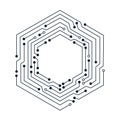 Hexagonal Circuit Board. Blockchain Structure: High-Tech Abstract Digital Connection System Royalty Free Stock Photo