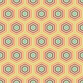 Hexagonal color cells. Seamless vector pattern.