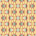 Hexagonal color cells. Seamless vector pattern.