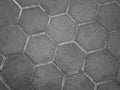 hexagonal concrete slab, gray sidewalk texture