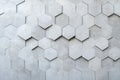 Hexagonal Concrete Tile Wall Background - Abstract Seamless Gray Geometric Print Texture Panorama Banner Royalty Free Stock Photo