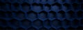 Hexagonal dark blue navy background texture placeholder, radial center space Ai Generated