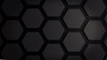 Hexagonal dark grey, black background texture