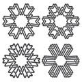 Hexagonal decorative symbols