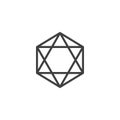 Hexagonal diamond line icon