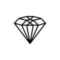 Hexagonal diamond outline icon is a simple trendy style. Vector logo of gemstone