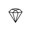 Hexagonal diamond outline icon is a simple trendy style. Vector logo of gemstone