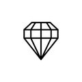 Hexagonal diamond outline icon is a simple trendy style. Vector logo of gemstone