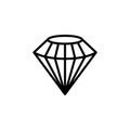 Hexagonal diamond outline icon is a simple trendy style. Vector logo of gemstone