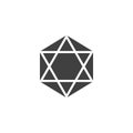 Hexagonal diamond vector icon