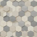 Hexagonal elements form a three-dimensional geometric pattern, creating an optical Royalty Free Stock Photo