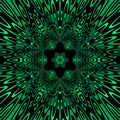 hexagonal exploding green and black floral fantasy