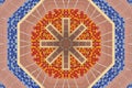 Hexagonal floor tile circular design pattern