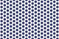 Hexagonal floral pattern in midnight blue gradient tones, creating a soft and structured geometric design. Digital
