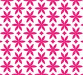 Seamless Pink Flowers and Diamonds Pattern in White Background