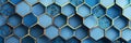 A hexagonal frame with a Moroccaninspired geometric design in shades of blue and gold Royalty Free Stock Photo