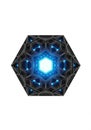 A hexagonal, futuristic geometric design features Royalty Free Stock Photo