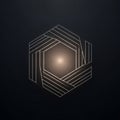 A hexagonal geometric design is featured against a dark background. The pattern Royalty Free Stock Photo