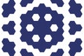 Hexagonal gradient pattern in midnight blue, abstract hexagon design. Modern aesthetics concept