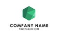 Hexagonal Green Diamond Logo Design Concept