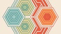 Hexagonal Grid with Colorful Orange Accents, vector design Generative AI Royalty Free Stock Photo