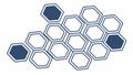 Hexagonal grid pattern, molecular structure, abstract network, vector design Generative AI Royalty Free Stock Photo