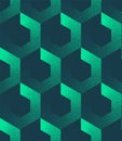 Hexagonal Grid Seamless Pattern Trend Dot Work Vector Turquoise Abstraction