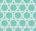 Hexagonal grid texture. Vector seamless pattern in turquoise and beige colors Royalty Free Stock Photo